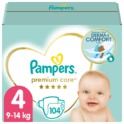 Pampers Premium Care plenice, vel. 4, 9 kg–14 kg, 148 kosov