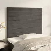 Uzglavlje tamno sivo 80x5x118/128 cm baršunasto