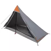 vidaXL Šotor za pohodništvo Siva in oranžna 222 x 85 x 125 cm