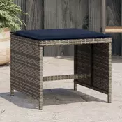 Vrtni stolci s jastucima 4 kom sivi 40x40x35 cm od poliratana