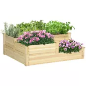 Homestar Dvignjena vrtna greda 3 nivoji 108x88x36 cm naravna
