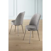 HANAH HOME Set 4 stolice Pefa Grey Chrome