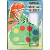 Pobarvanka | Color me up papir Dino World, z vodo in čopičem