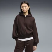 PUMA HER Relaxed Fleece Hoodie Women, Clothing, Chocolate Fondue, XL