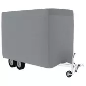 shumee vidaXL Pokrov za prikolico za konje siva 334x148x230cm netkana tkanina
