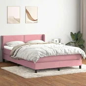 vidaXL vidaXL Box spring postelja z vzmetnico roza 160x210 cm žamet, (21791698)