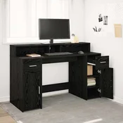 vidaXL Miza Črn hrast 140x55x91 cm Inženirski les