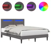 Vidaxl Konstrukcija postelje Siva 120 x 200 cm Umetno usnje