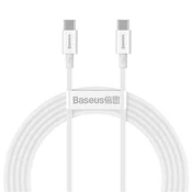 Baseus Superior USB Type-C kabel za brzo punjenje i prijenos podataka, 100W, 2 m, bijeli