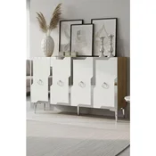 Hanah Home komoda Seza 120, 120 cm, hrast Sapphire / bela / srebrna