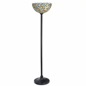 Casa Padrino Art Deco Tiffany Floor Lamp Blue/Yellow/Black H. 147 cm - Tiffany Lights