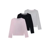 Abercrombie & Fitch Majica pegasto siva/roza/črna