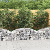 vidaXL Obokana gabionska košara 150x50x40/60 cm pocinkano železo