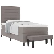 vidaXL vidaXL vzmetnica s posteljo in klopjo Taupe 90x200 cm Tkanina, (22083279)