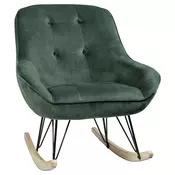 STOLICA ZA LJULJANJE drvo, metal, tekstil zelena, prirodna boja, crna