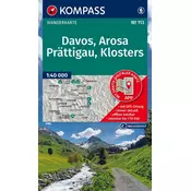 KOMPASS Wanderkarte 113 Davos, Arosa, Prättigau, Klosters 1:40.000
