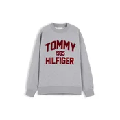 TOMMY HILFIGER Majica Varsity siva/vinsko rdeča