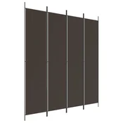 Vidaxl Paravan 4-delni rjav 200x220 cm blago