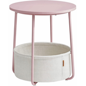 Roza stranska mizica s košaro za shranjevanje SALMA