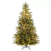 Northix 210 cm umetno božično drevo z 300 LED lučkami, večbarvne in toplo bele, 678 konic