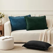 Vidaxl Dekorativna blazina 2 kos HOUTEN Temno zelena 50 x 75 cm Žamet