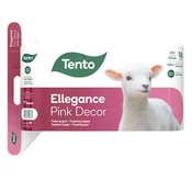 Toaletni papir, 3-slojni, majhen zvitek, 16 zvitkov, TENTO Elegance Pink Decor, bel, 16 zvitkov