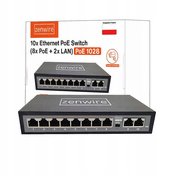 ZENWIRE 10-Vratni 8 Poe 2 Lan Ethernet Rj45 Vratni Razdelilnik Za Ip Kamere