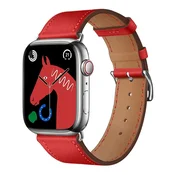 FORCELL Pasek za Apple Watch Forcell F-Design FA20 z luknjami iz ekološkega usnja, 38/40/41 mm, rdeč