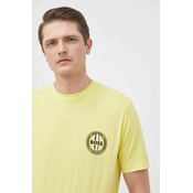 Majica kratkih rukava BOSS za muškarce, boja: žuta, s tiskom