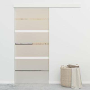 vidaXL Drsna vrata z mehkimi blokadami ESG steklo in aluminij 90x205cm