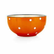 SKLEDA ORANŽNA Z BELIMI PIKAMI, 490ML13CM KERAMIKA