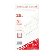 DL kuverta 110x220 mm samolepilna, z okencem, 25 kosov