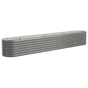 Vidaxl Visoka greda iz cinkanega jekla 260x40x36 cm siva
