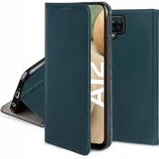 shumee Pametni magnetni ovitek za Samsung Galaxy A12 M12 zelen + steklo