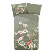 Zelena pamucna posteljina za krevet za jednu osobu 140x200 cm – Good Morning