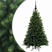 Vidaxl Umjetno božično drevo z okrasnimi kroglami 150 cm 150 LED