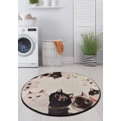 Lessentiel Maison Kupatilski otirac Angry Cats, 90cm, Bež