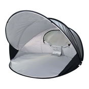 DERYAN DERYAN Pop-up luksuzni šotor za plažo XXL 155x133x95 cm srebrn, (20987682)