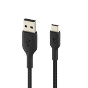 Belkin pleteni USB-C USB-A 15 cm crni
