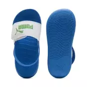 PUMA Popcat 20 Backstrap Kids Sandals, Shoes, White/Green Fruit/Racing Blue, 29