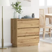 Nocni ormar s ladicama Umjetnicki hrast 71 x 34,5 x 75 cm