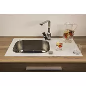 SINK SOLUTION stekleno pomivalno korito S LINE (780x435mm), belo