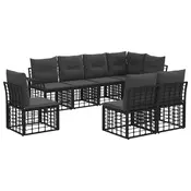 Set vanjskih sofa 8 pcs Crna i tamno siva Poliester