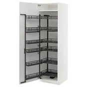METOD Visoki element s izvlacnim fiokama, bela/Voxtorp v. sjaj bela, 60x60x200 cm
