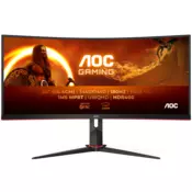 AOC Gaming CU34G2XP ukrivljen monitor - 86.4cm (34”), UWQHD (3440 x 1440), Fast VA, 1500R, 180Hz, 1ms (GTG), Freesync Premium, HDR400, 2x HDMI 2.0, 2x DP 1.4 - CU34G2XP/BK-A