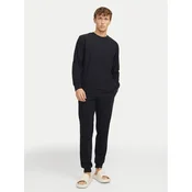 Jack & Jones Pižama Solid 12268536 Črna Loose Fit