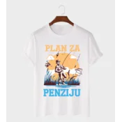 MAFIMI Muška majica Plan za penziju, Bela