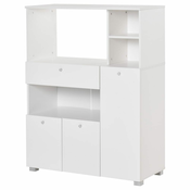 HOMCOM kuhinjska omara s policami in predalom, 90x40x120 cm, les, bela