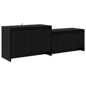 vidaXL TV omarica 147 x 35 x 50 cm Črni hrast Obdelan les