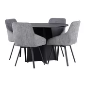 Jedilniški komplet Dallas 4325 (Temno siva + Črna) 75cm